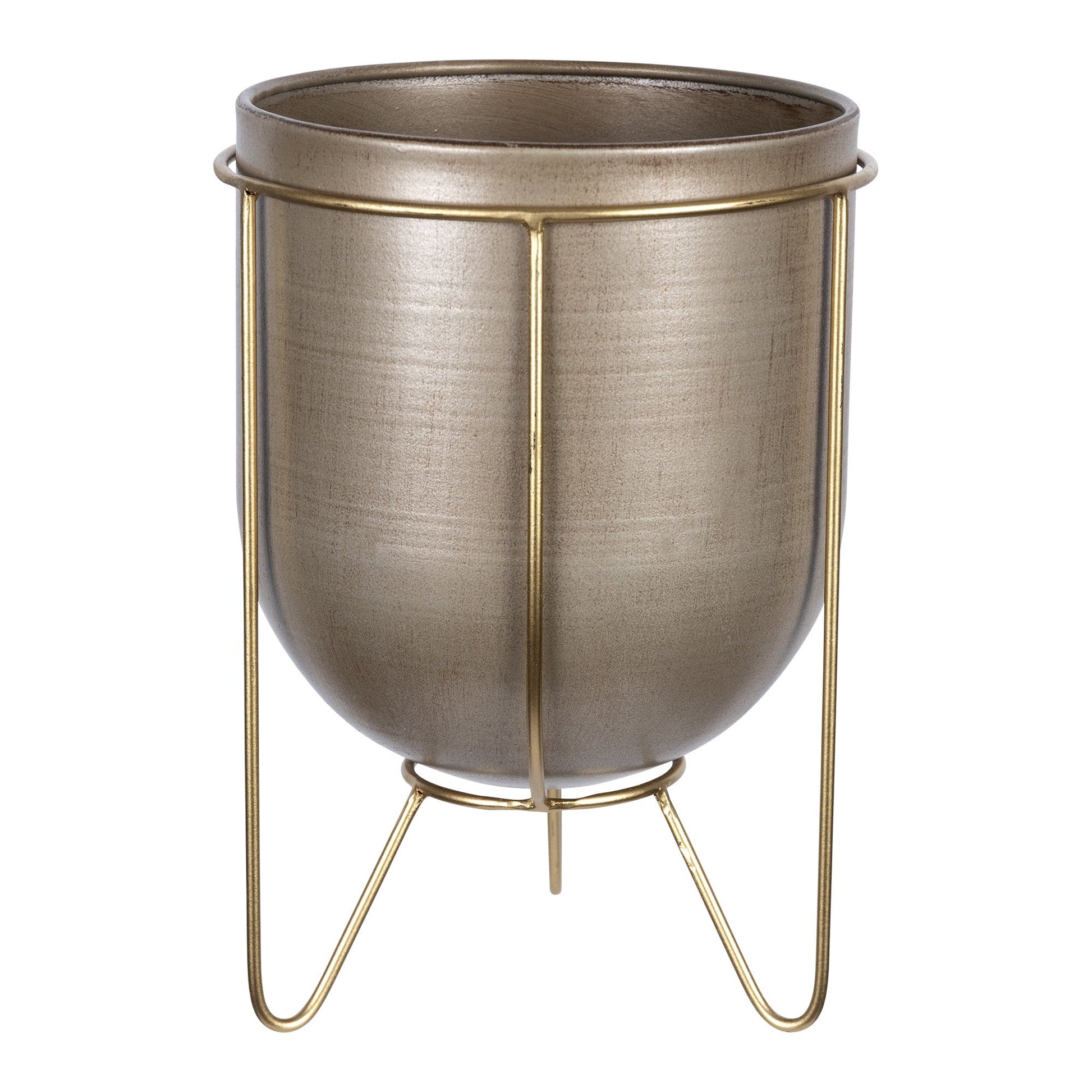 HomeRoots Bronze and Gold Metal Plant Pot