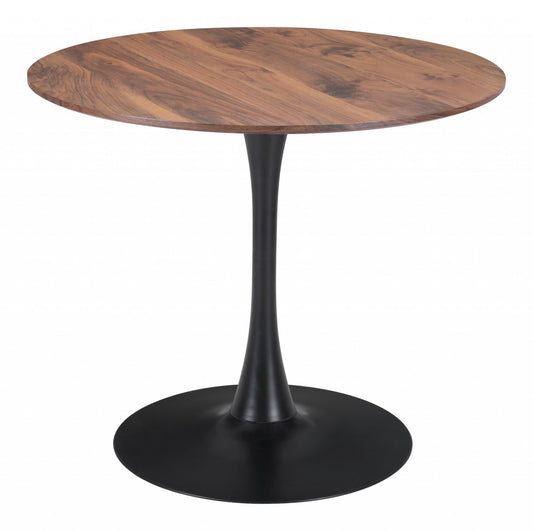 HomeRoots Brown And Black Round Dining Table