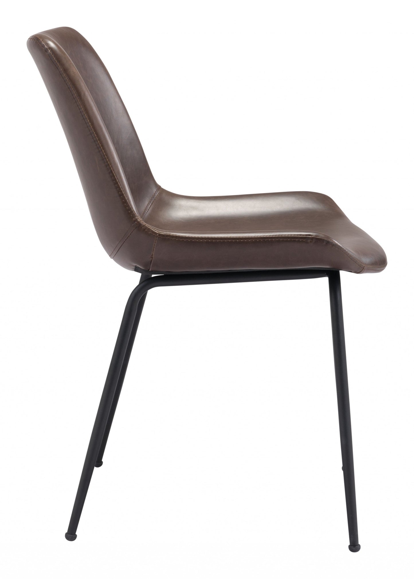 HomeRoots Brown And Black Top Shelf Modern Rugged Dining Chairs in Set of 2