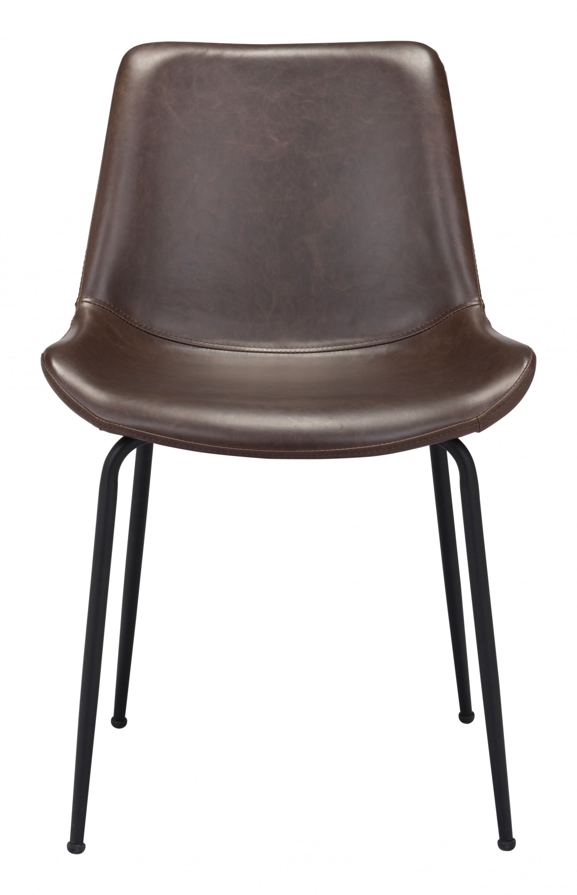 HomeRoots Brown And Black Top Shelf Modern Rugged Dining Chairs in Set of 2
