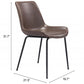 HomeRoots Brown And Black Top Shelf Modern Rugged Dining Chairs in Set of 2