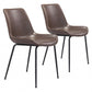 HomeRoots Brown And Black Top Shelf Modern Rugged Dining Chairs in Set of 2
