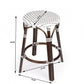 HomeRoots Brown And White Rattan Counter Stool