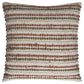 HomeRoots Brown Beige Nubby Texture Bands Throw Pillow