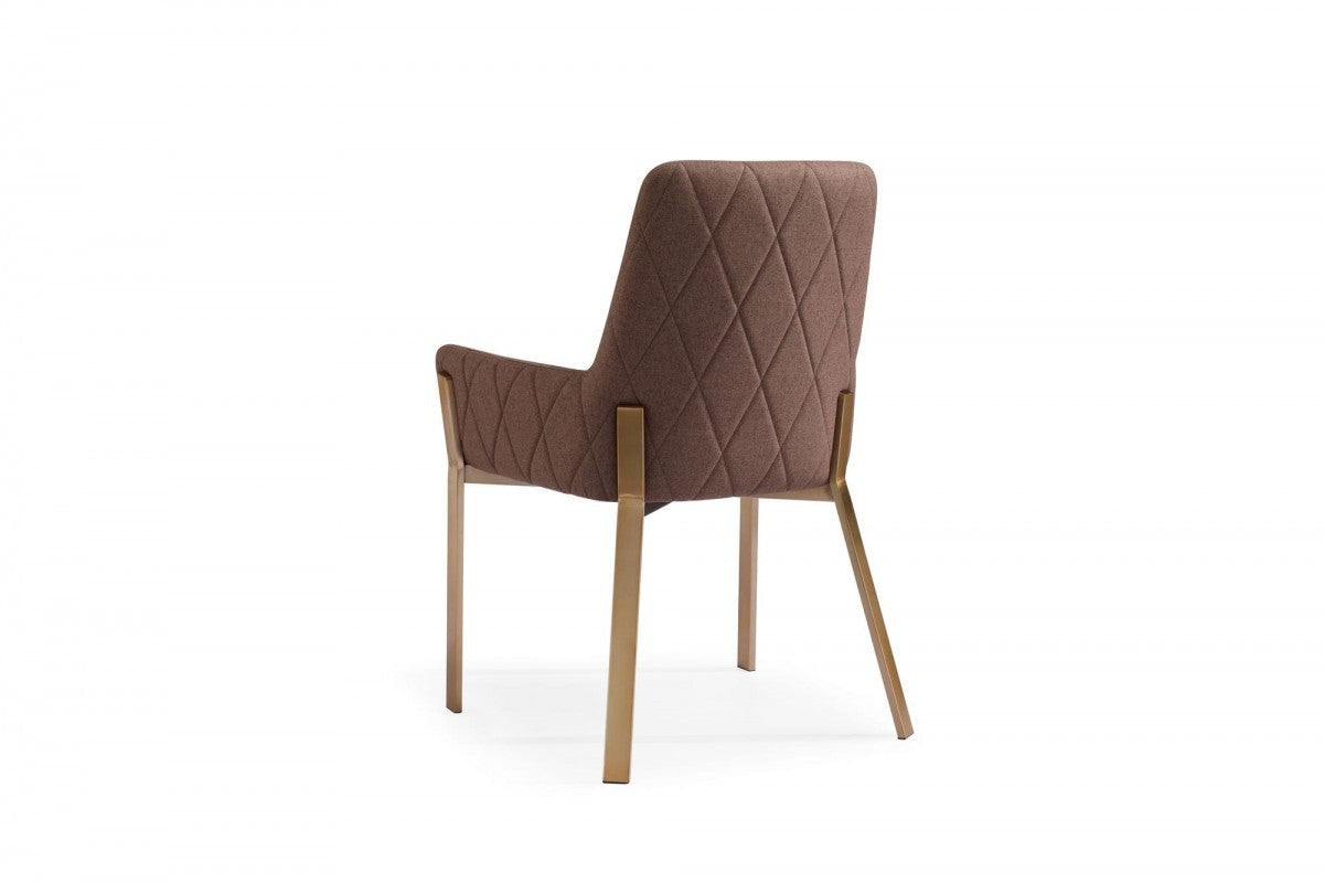 HomeRoots Brown Brass Dining Chair