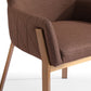 HomeRoots Brown Brass Dining Chair