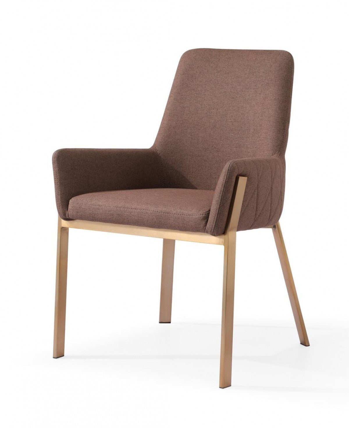 HomeRoots Brown Brass Dining Chair