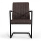 HomeRoots Brown Faux Leather Dining Chairs in Set of 2
