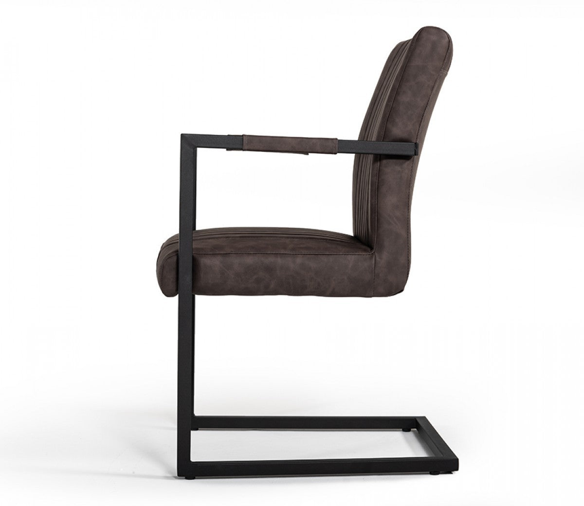 HomeRoots Brown Faux Leather Dining Chairs in Set of 2