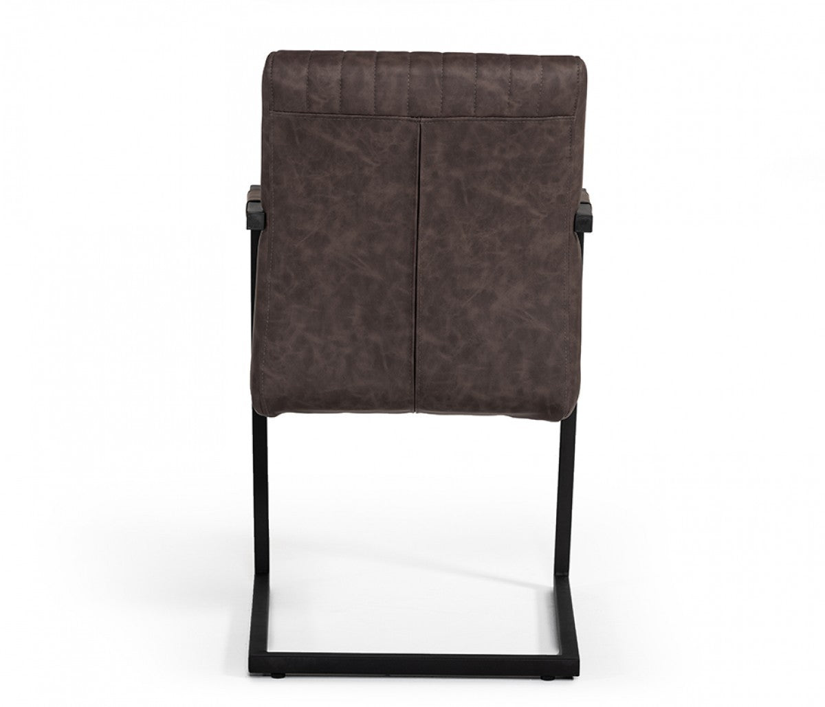 HomeRoots Brown Faux Leather Dining Chairs in Set of 2