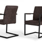 HomeRoots Brown Faux Leather Dining Chairs in Set of 2