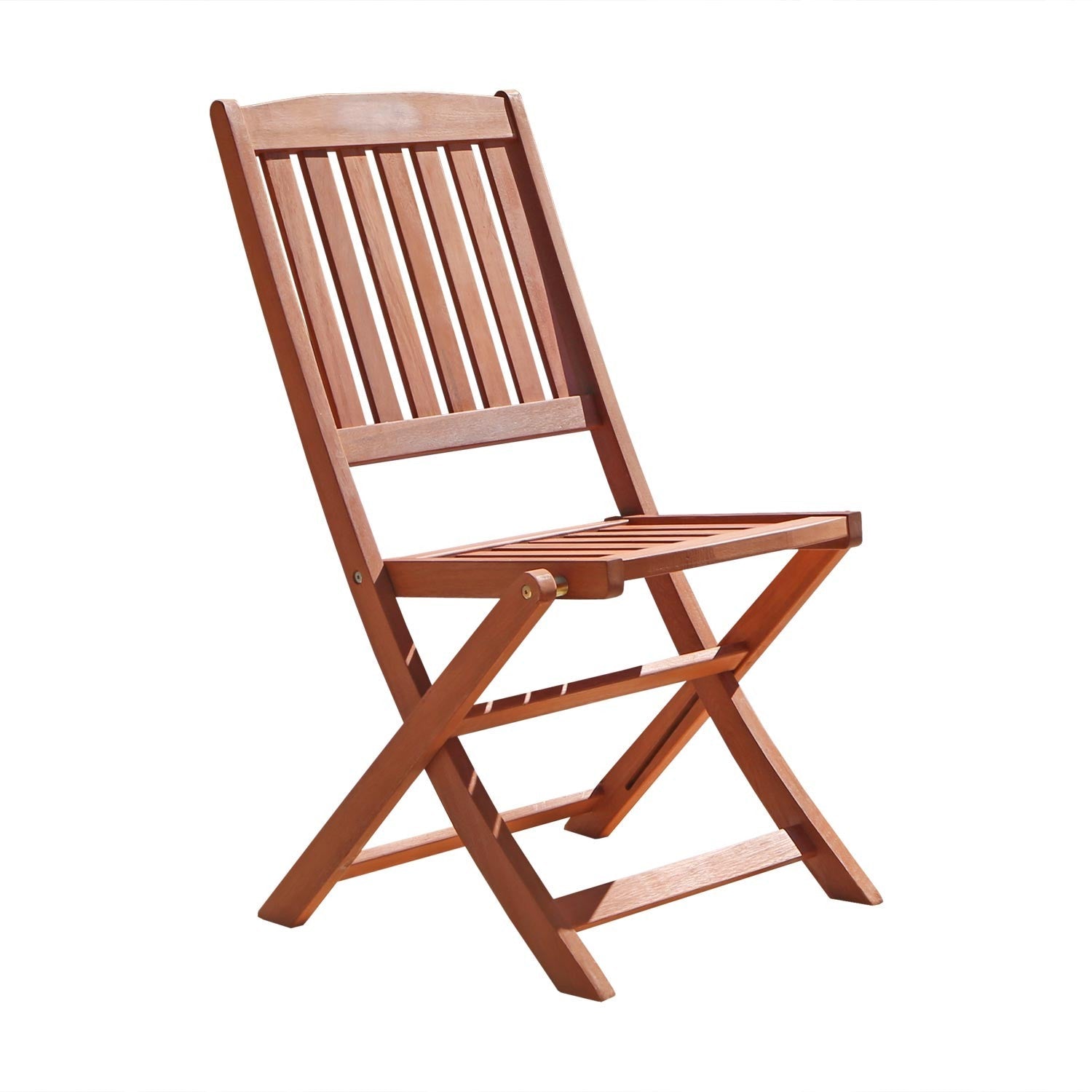 HomeRoots Brown Folding Chairs in Set of Two