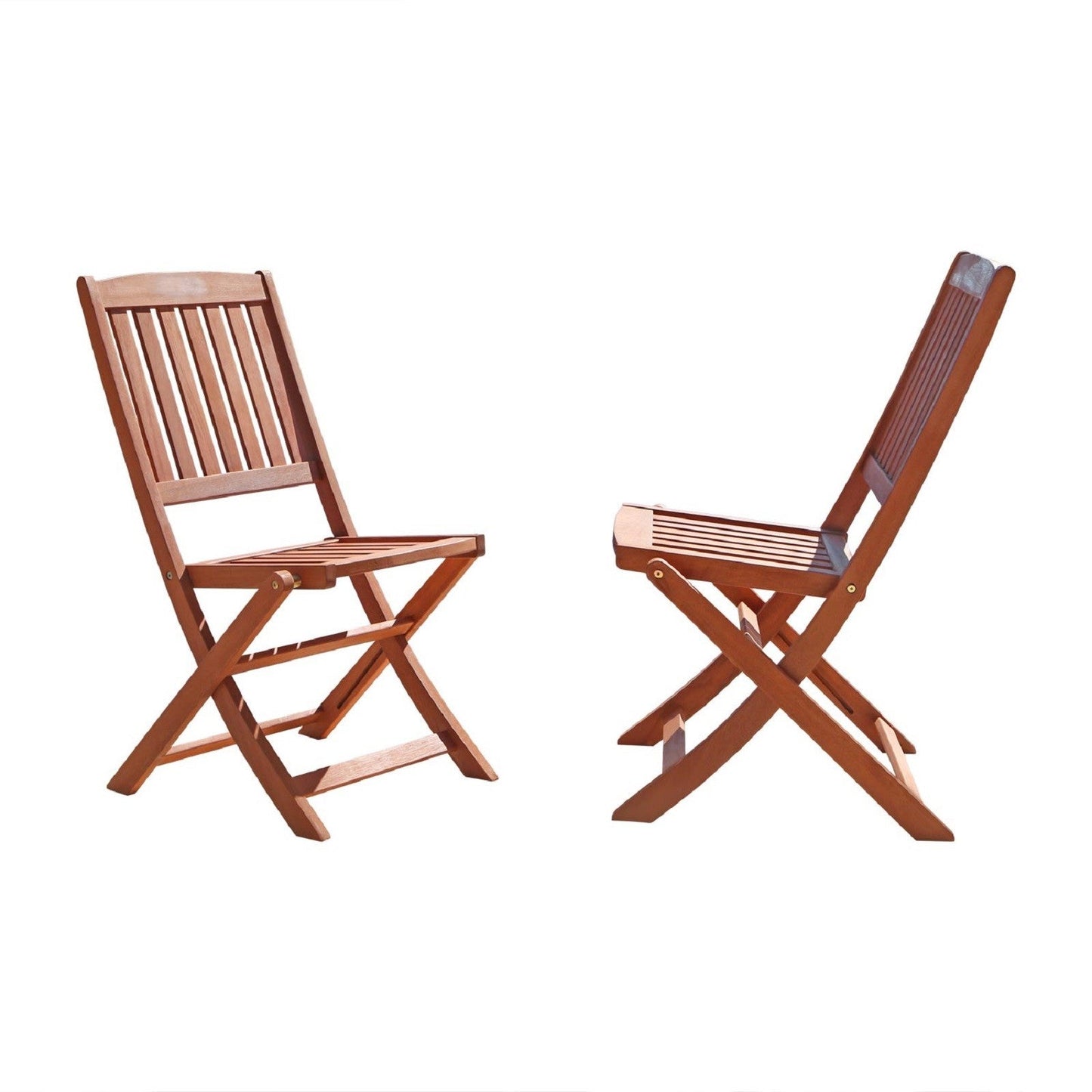 HomeRoots Brown Folding Chairs in Set of Two