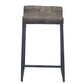 HomeRoots Brown Leather And Dark Grey Counter Stool