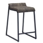 HomeRoots Brown Leather And Dark Grey Counter Stool