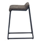 HomeRoots Brown Leather And Dark Grey Counter Stool