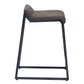 HomeRoots Brown Leather And Dark Grey Counter Stool