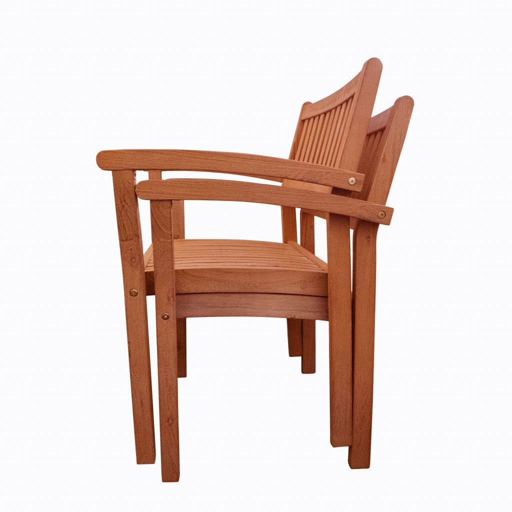 HomeRoots Brown Stacking Armchairs in Set of Two
