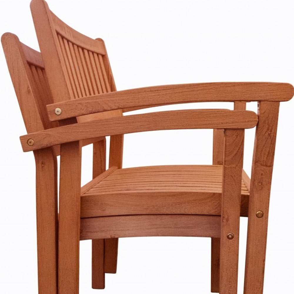 HomeRoots Brown Stacking Armchairs in Set of Two