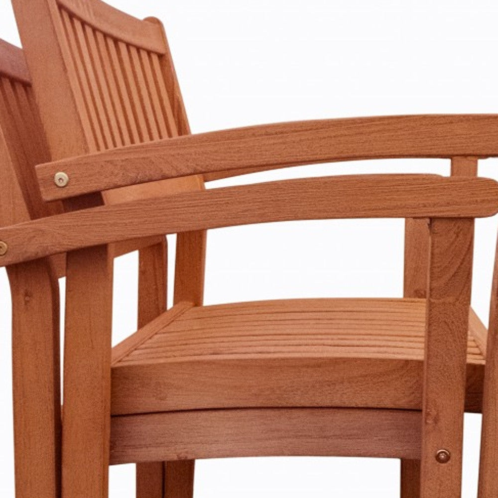 HomeRoots Brown Stacking Armchairs in Set of Two