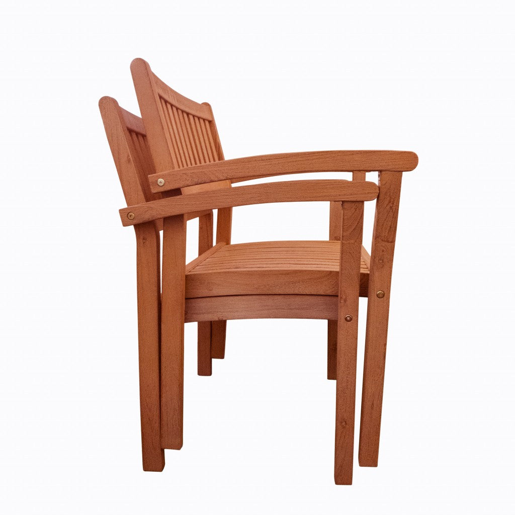 HomeRoots Brown Stacking Armchairs in Set of Two