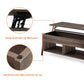 HomeRoots Brown Wooden Coffee Table with Lift Top