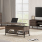 HomeRoots Brown Wooden Coffee Table with Lift Top