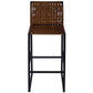 HomeRoots Brown Woven Leather Bar Stool