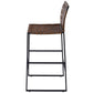 HomeRoots Brown Woven Leather Bar Stool