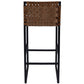 HomeRoots Brown Woven Leather Bar Stool