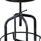 HomeRoots Brown and Black Adjustable Industrial Style Bar Stool