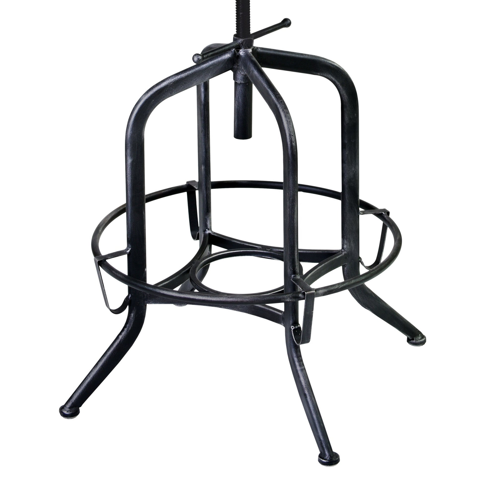 HomeRoots Brown and Black Adjustable Industrial Style Bar Stool