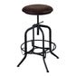 HomeRoots Brown and Black Adjustable Industrial Style Bar Stool