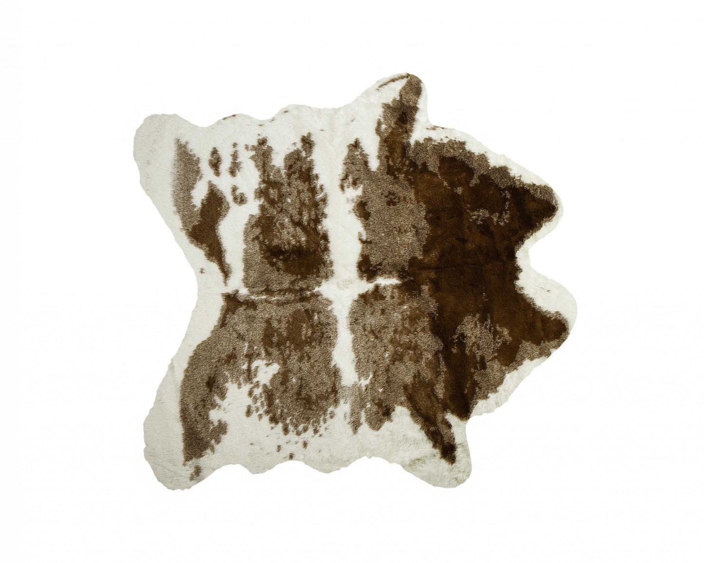HomeRoots Brown and White Faux Hide Area Rug