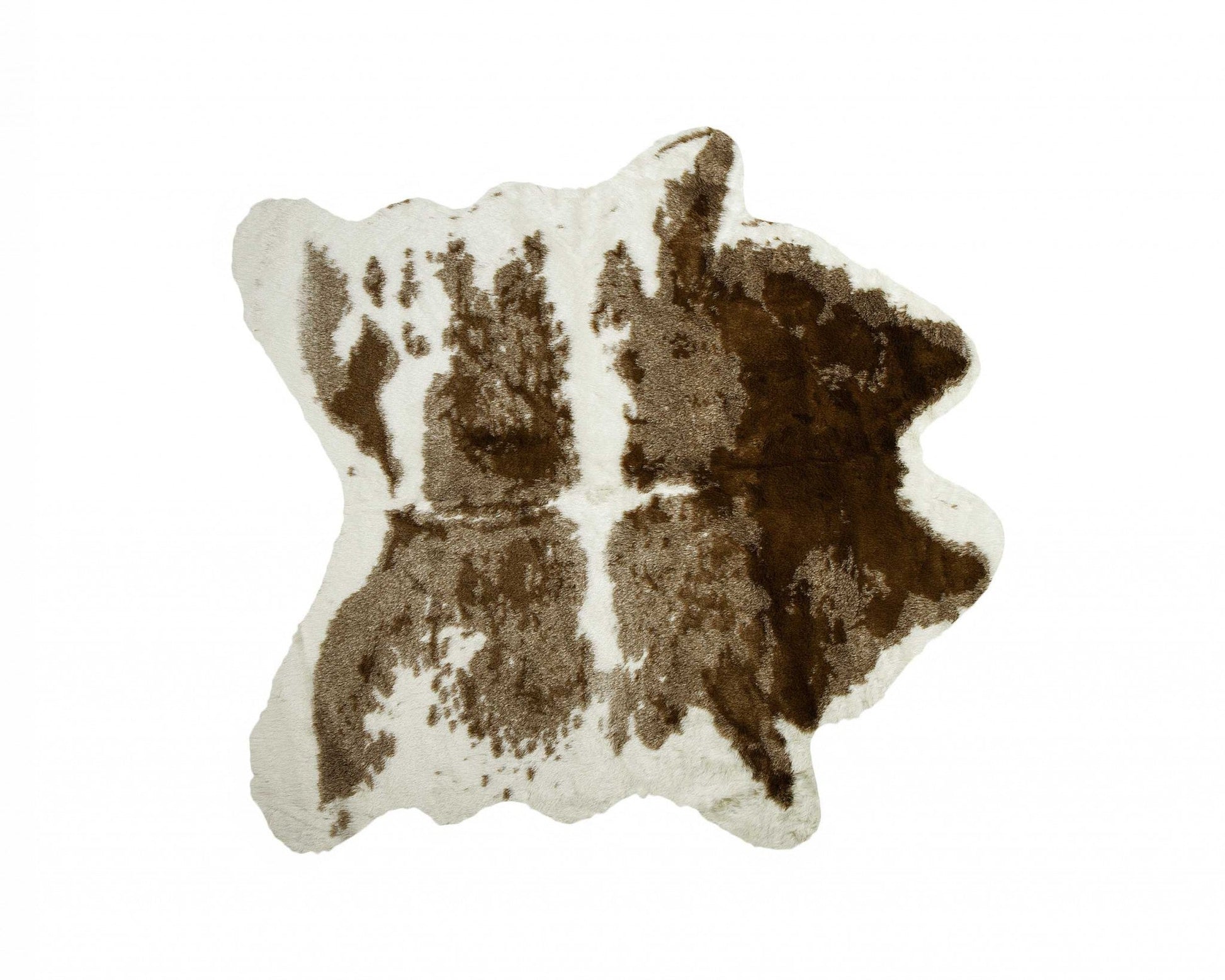 HomeRoots Brown and White Faux Hide Area Rug