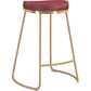 HomeRoots Burgundy And Gold Modern Glam Geo Backless Counter Stools in Set of 2