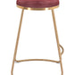 HomeRoots Burgundy And Gold Modern Glam Geo Backless Counter Stools in Set of 2