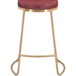 HomeRoots Burgundy And Gold Modern Glam Geo Backless Counter Stools in Set of 2