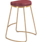 HomeRoots Burgundy And Gold Modern Glam Geo Backless Counter Stools in Set of 2