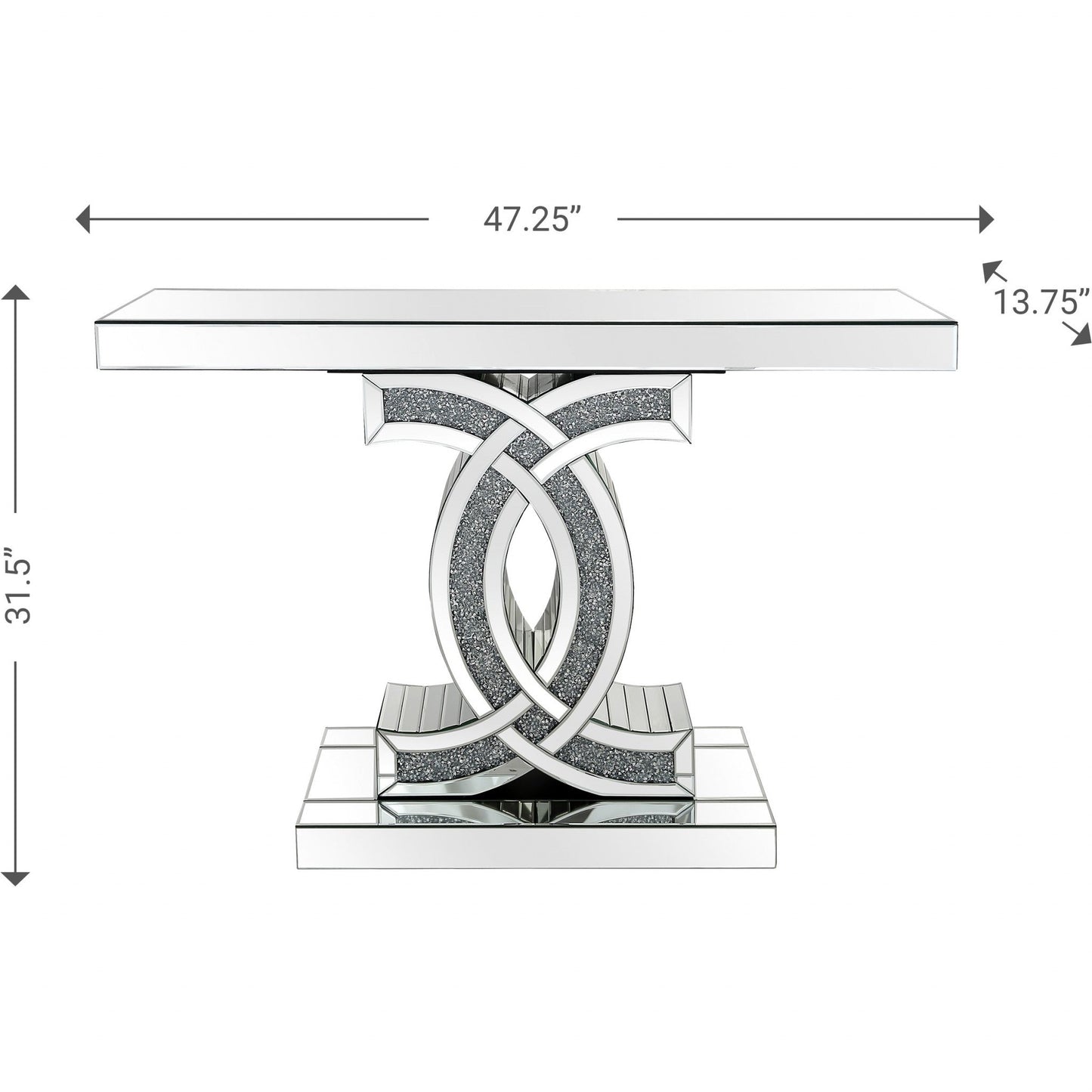 HomeRoots CC Console Table in Silver Finish