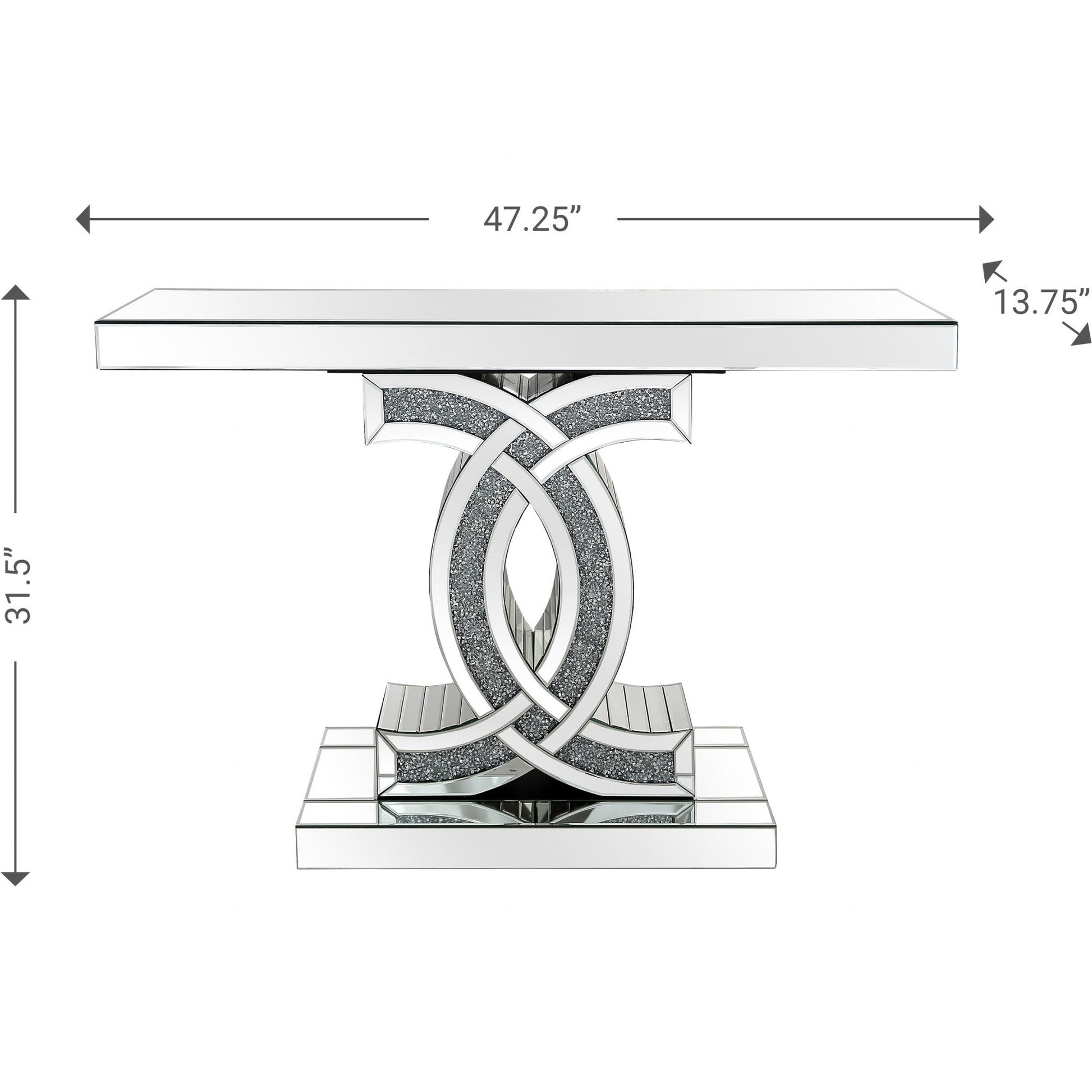 HomeRoots CC Console Table in Silver Finish