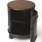 HomeRoots Cafe Noir Drum Table in Brown Finish