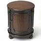 HomeRoots Cafe Noir Drum Table in Brown Finish