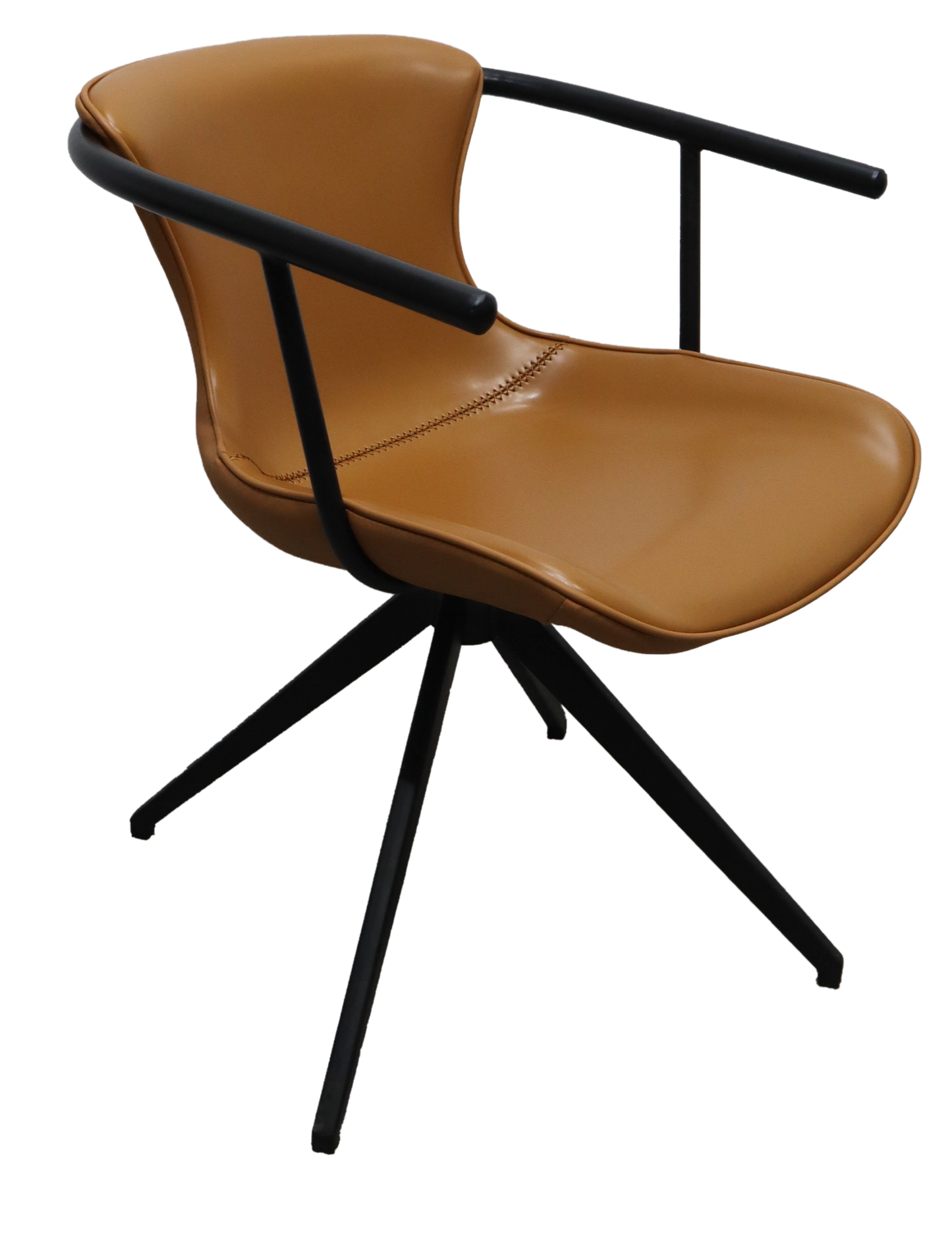 HomeRoots Camel Faux Leather Industrial Dining Chair