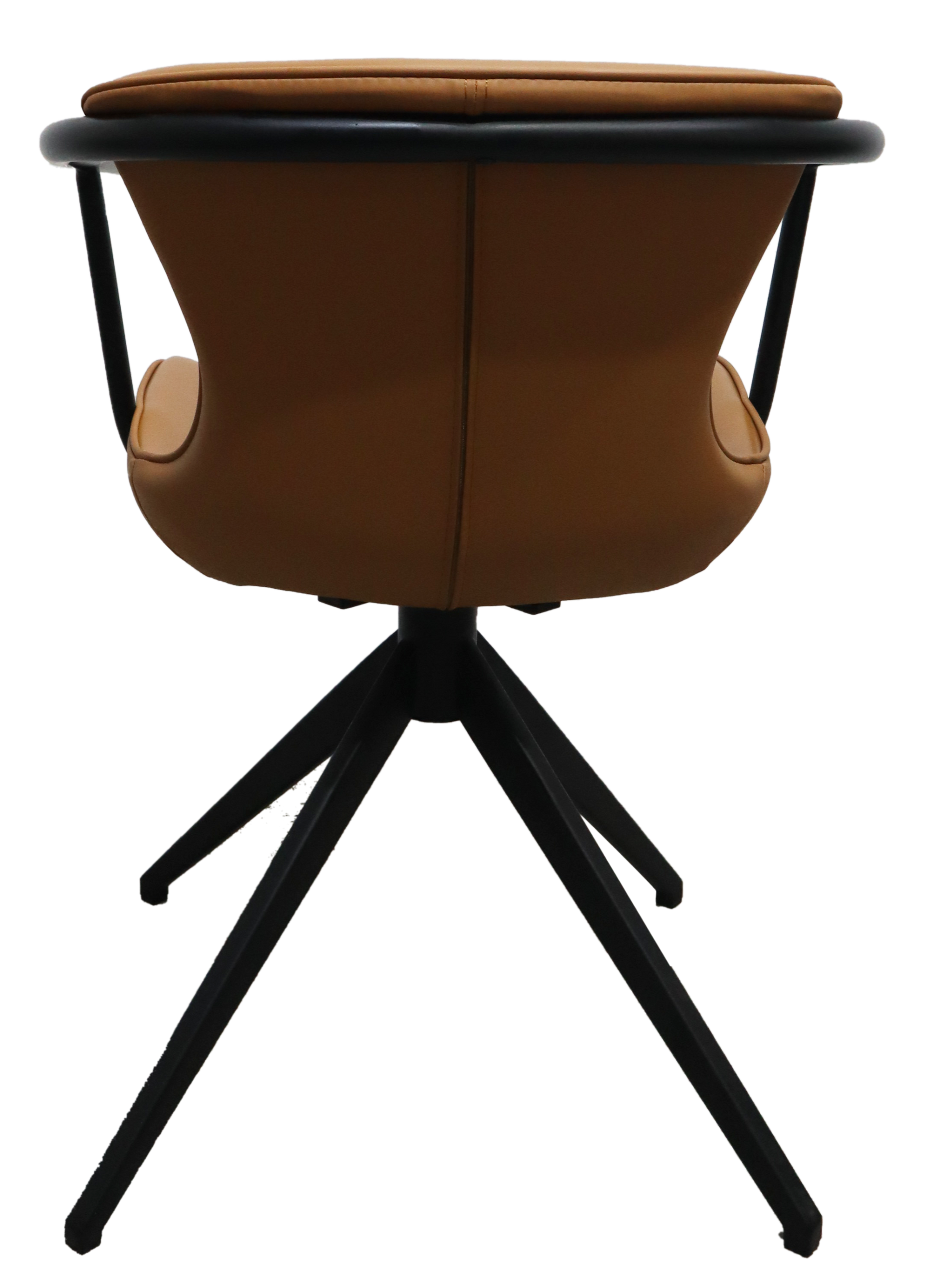 HomeRoots Camel Faux Leather Industrial Dining Chair