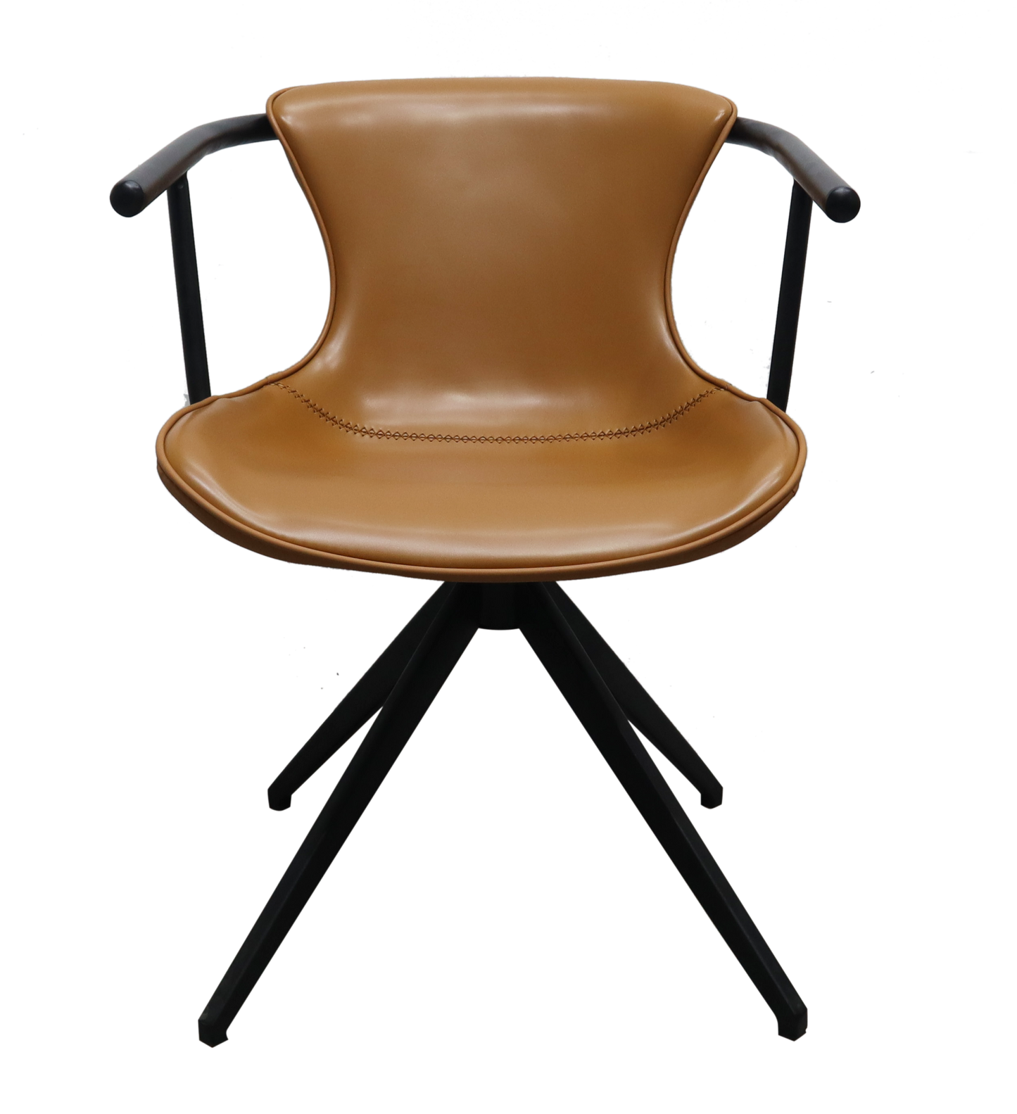 HomeRoots Camel Faux Leather Industrial Dining Chair