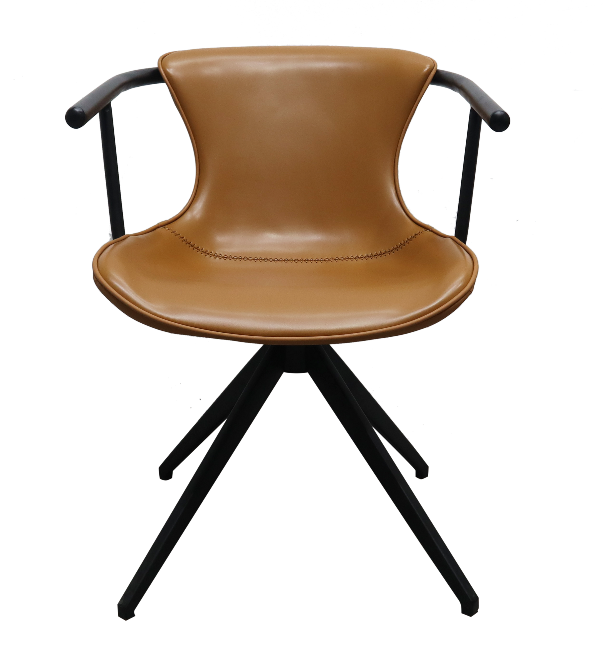 HomeRoots Camel Faux Leather Industrial Dining Chair