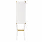 HomeRoots Campaign Tall Bar Cabinet in White and Gold Finish