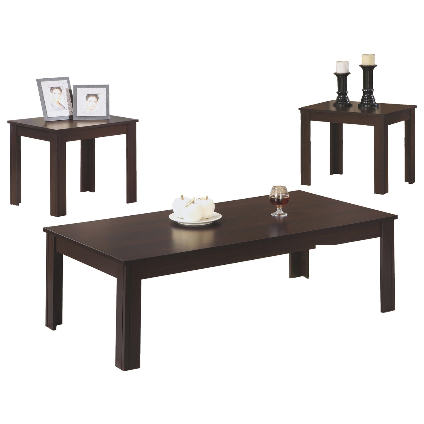 HomeRoots Cappuccino Contemporary Table in Set of 3