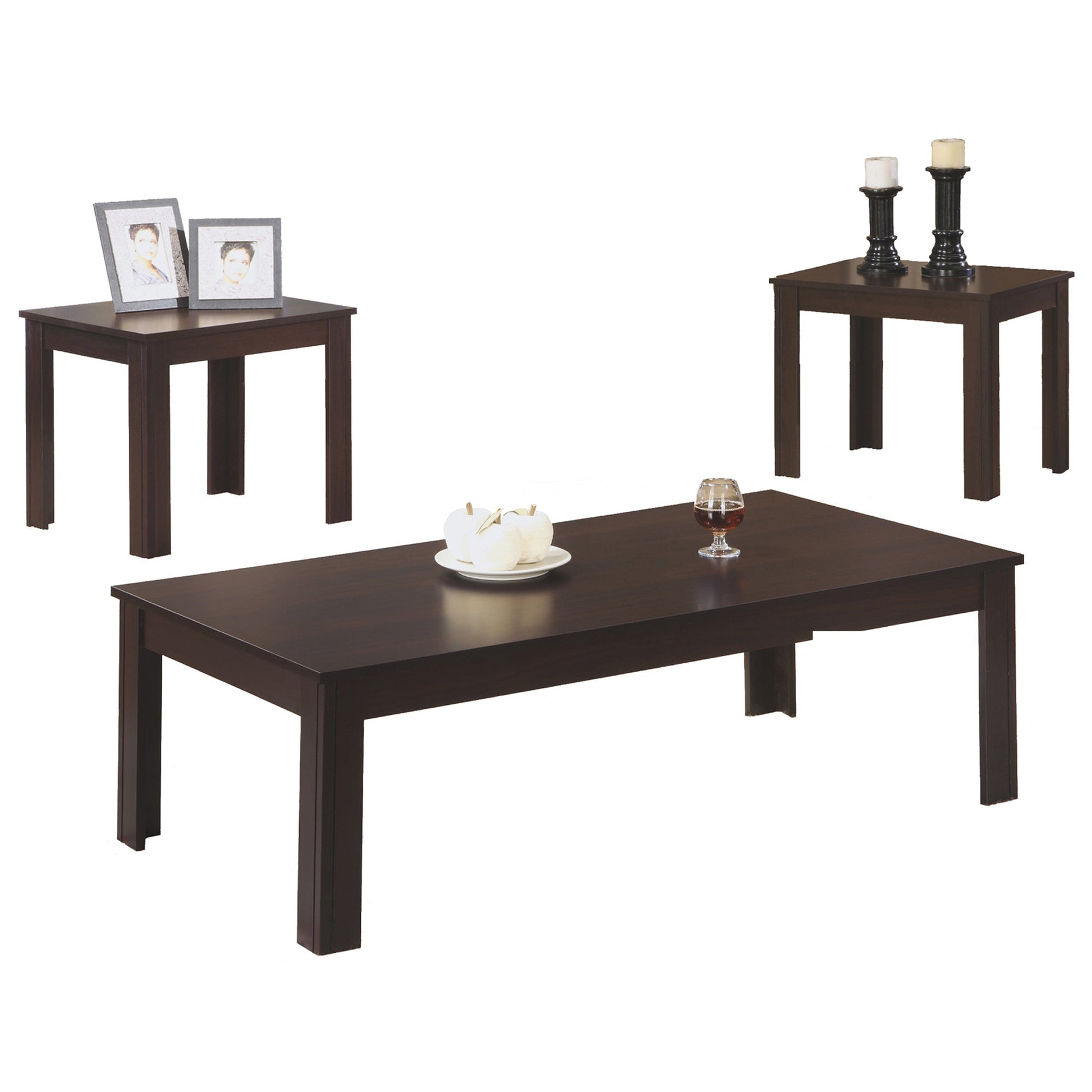 HomeRoots Cappuccino Contemporary Table in Set of 3